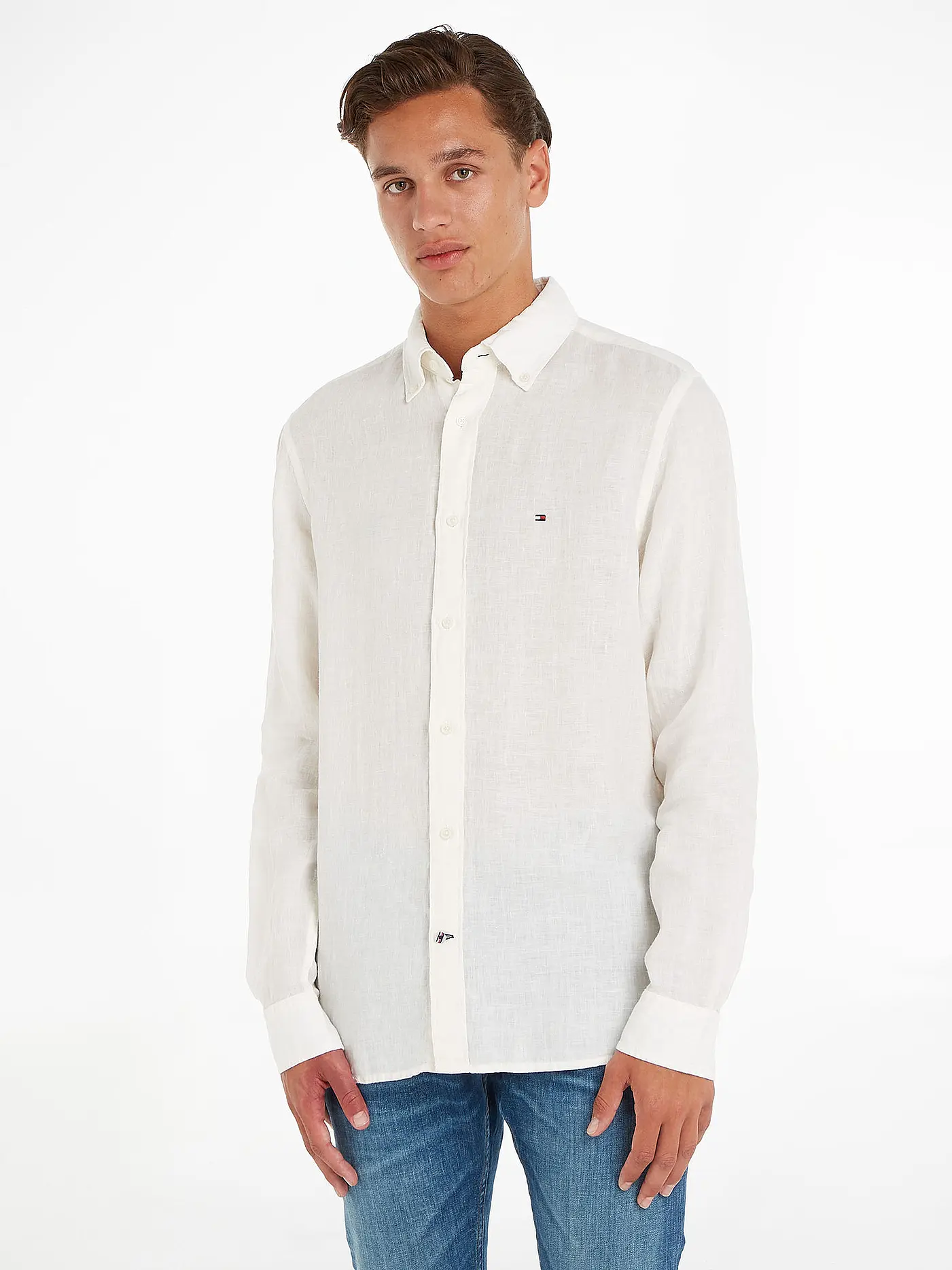 TOMMY HILFIGER | Leinenhemd | weiss